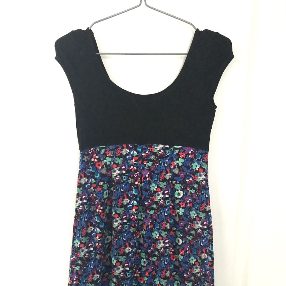 Topshop mini dress (black and floral pattern)